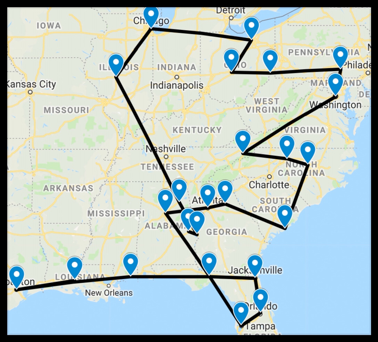 Tour route