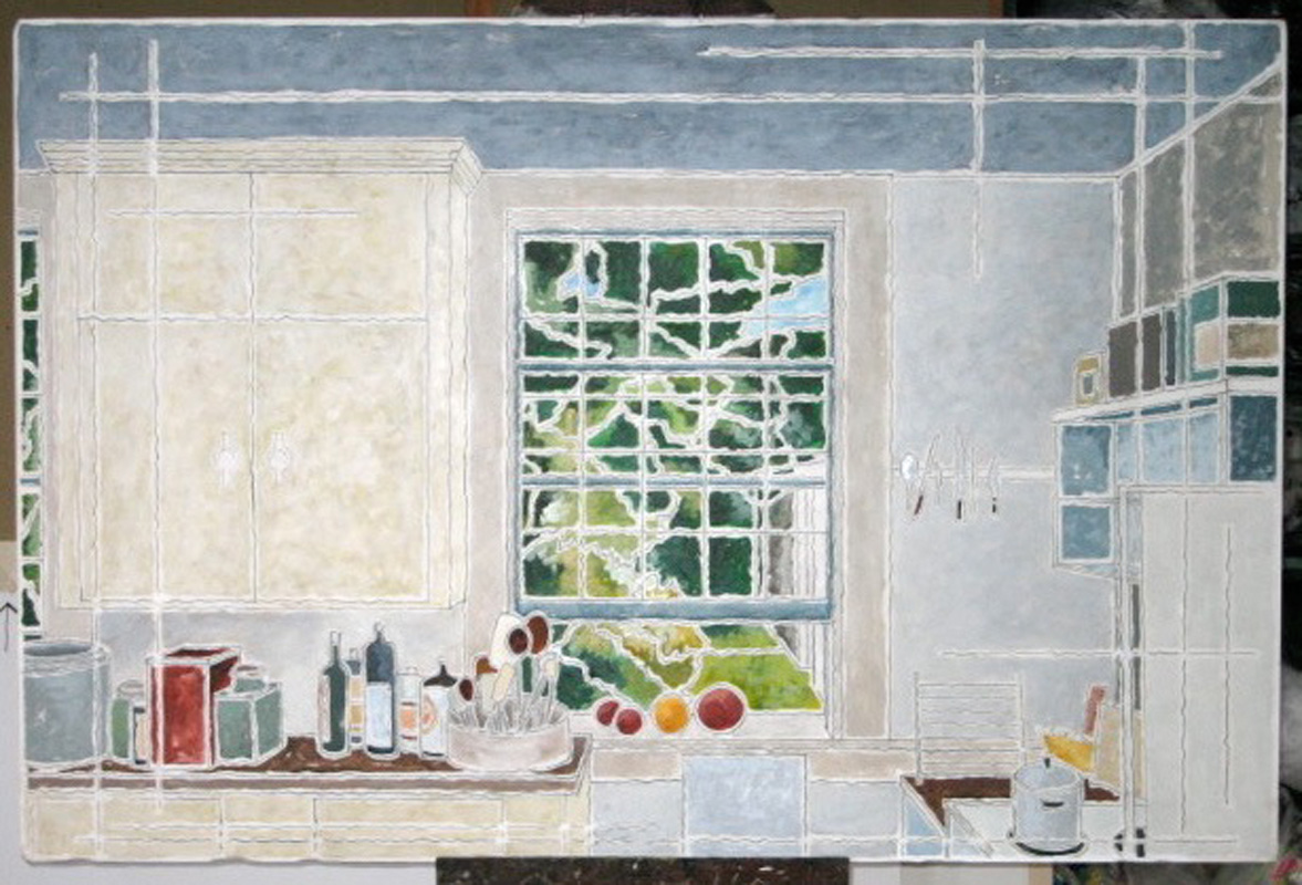   #70, Cornish Kitchen  48 h x 72 inches, 2009 
