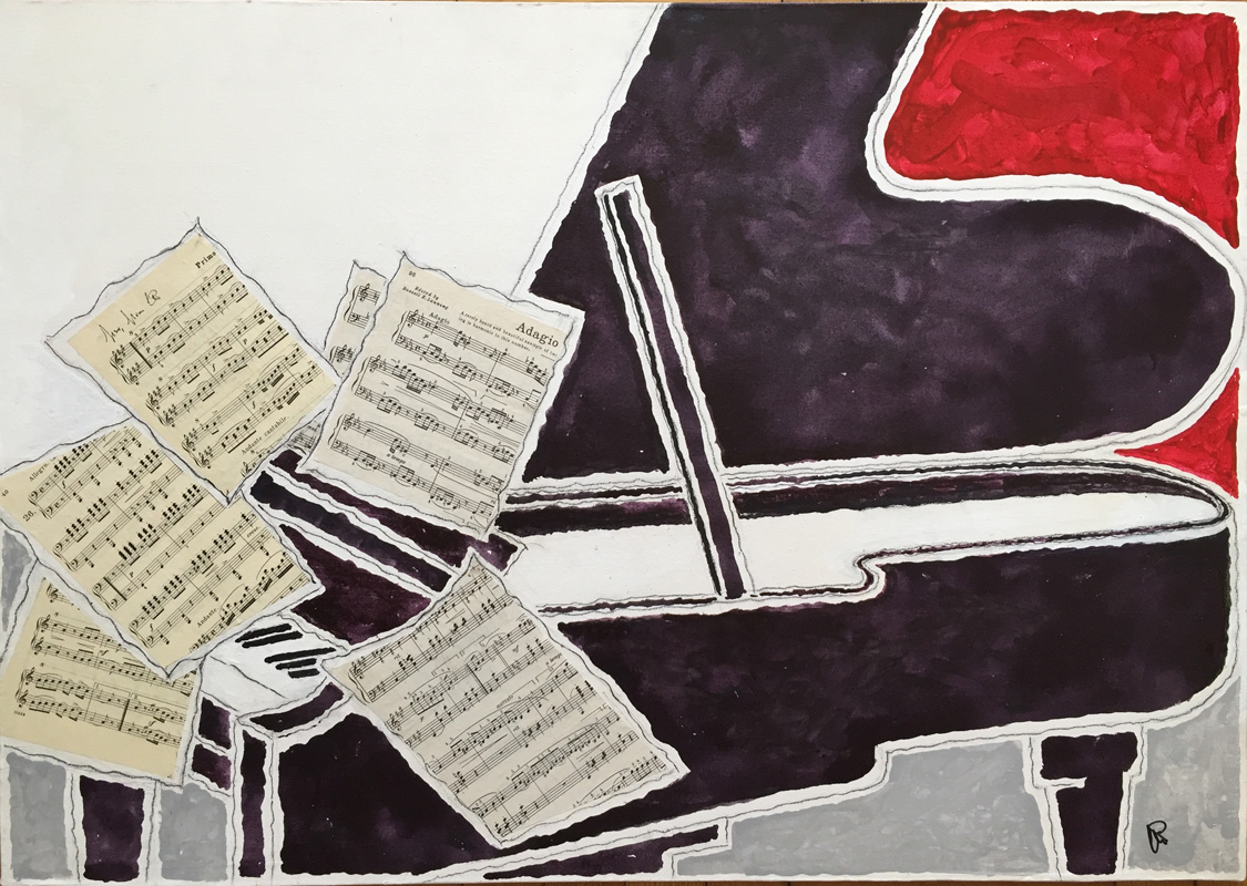   #83, Notes Have Flown  24 h x 34 inches, 2015 