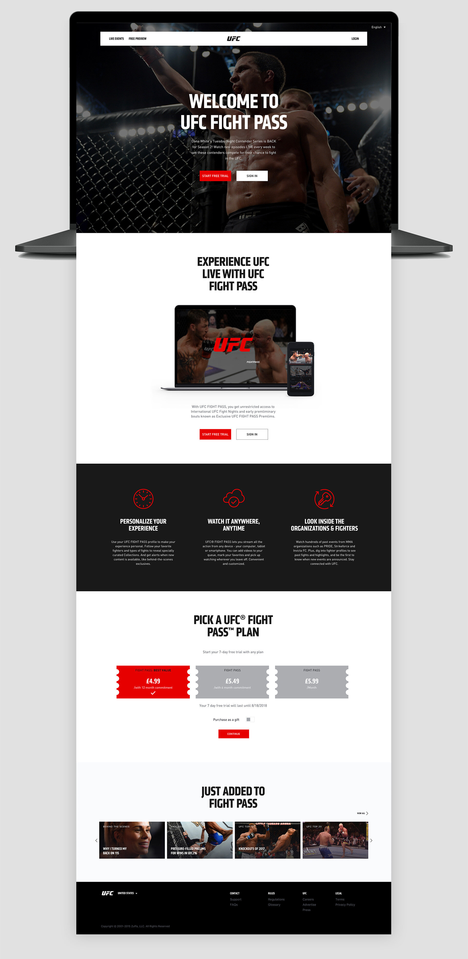 UFC Fight Pass Website refresh — Robert Davenport