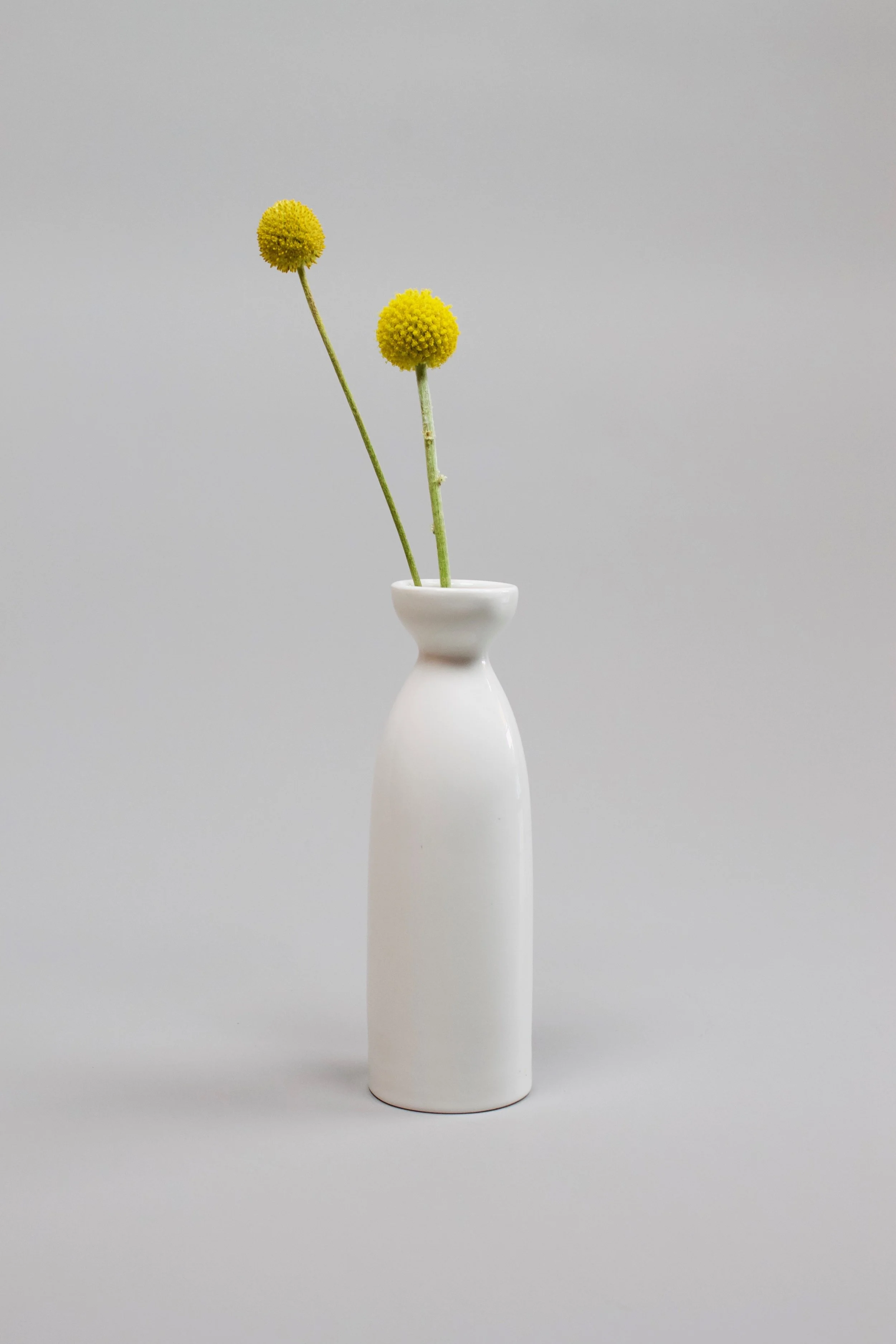 White sake vase Originally used for pouring sake, but also suitable as a flower vase. Found in a thrift store.