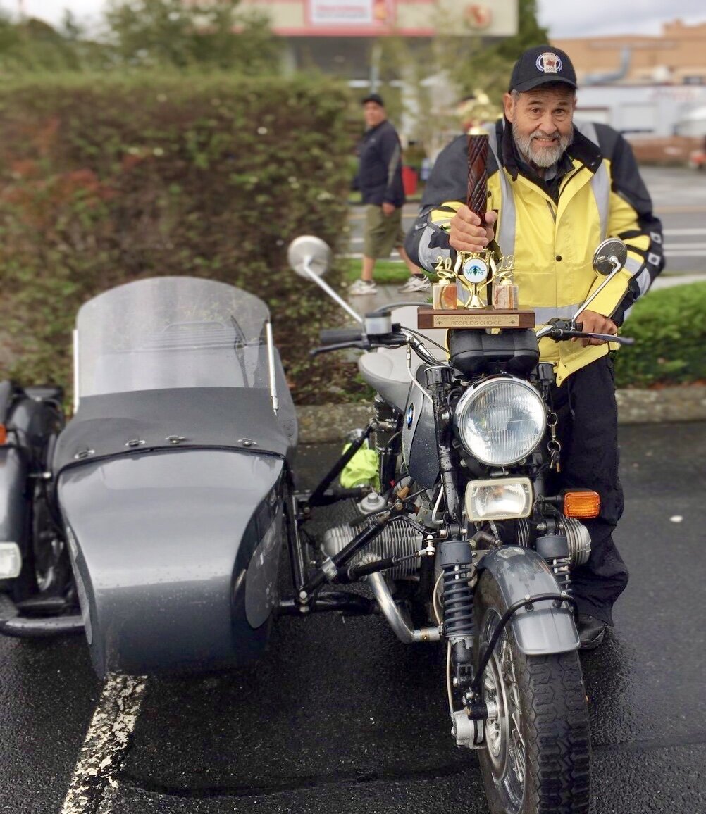 Barry Newsom took home the coveted “Peoples Choice” for his beautiful BMW with sidecar