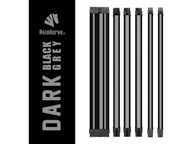 Asiahorse Customization Cable Extensions - Black-Grey Mix