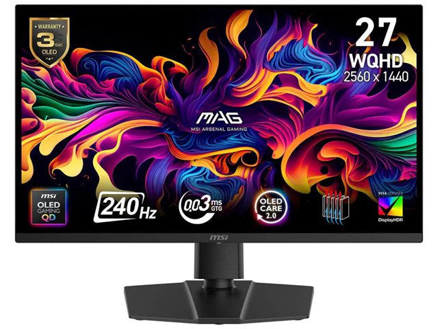 MSI MAG 271QP 27'' 1440p 240Hz QD-OLED Gaming Monitor
