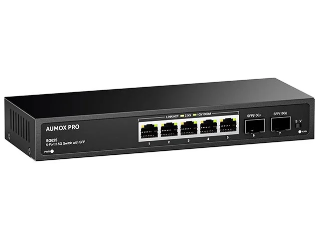 AUMOX Pro 7 Port 2.5Gb Unmanaged Ethernet Switch