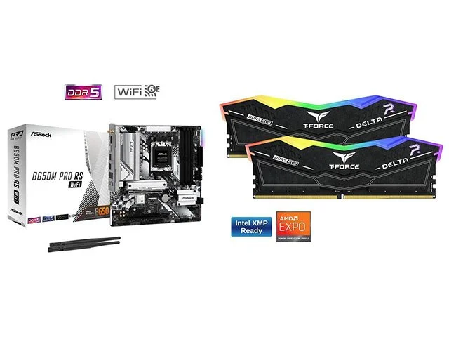 ASRock B650M Pro RS WiFi + Team Group DDR5 16GB 6000MHz Combo Kit