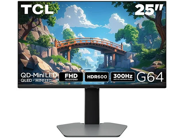 TCL G64 25'' 1080p 300Hz QD-Mini LED Gaming Monitor