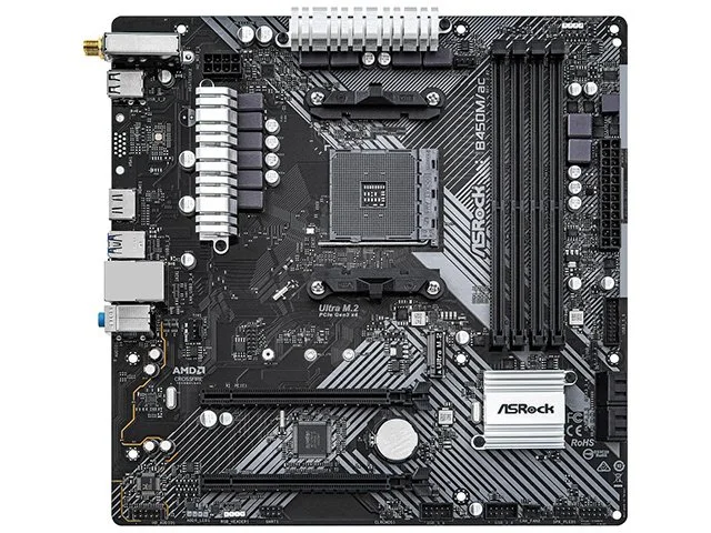 ASRock B450M/ac R2.0 AM4 Micro-ATX Motherboard