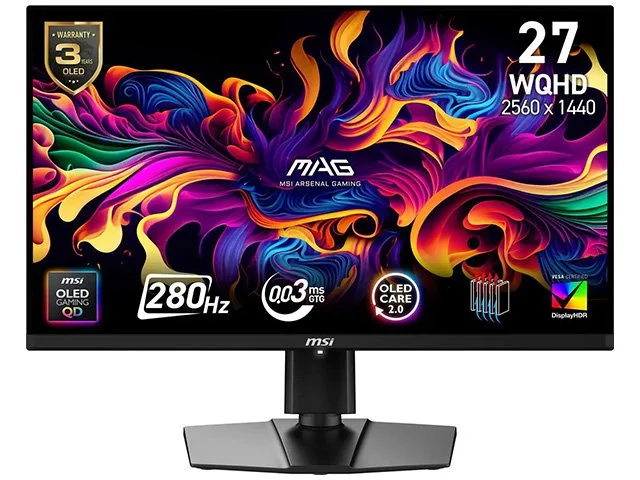 MSI MAG 271QP 27" 1440p 280Hz QD-OLED Gaming Monitor