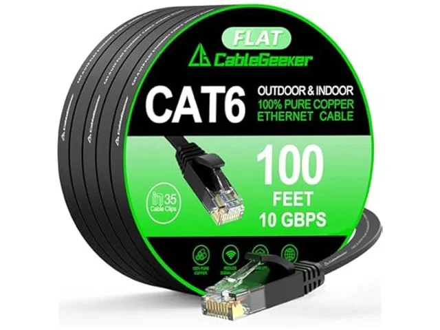 CableGeeker 100 ft Cat 6 Ethernet Cable