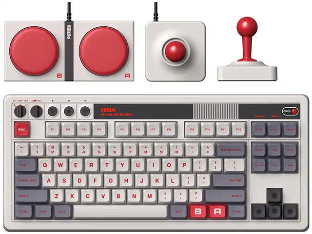 8BitDo Retro Joystick &amp; Mechanical Keyboard Combo - N Edition