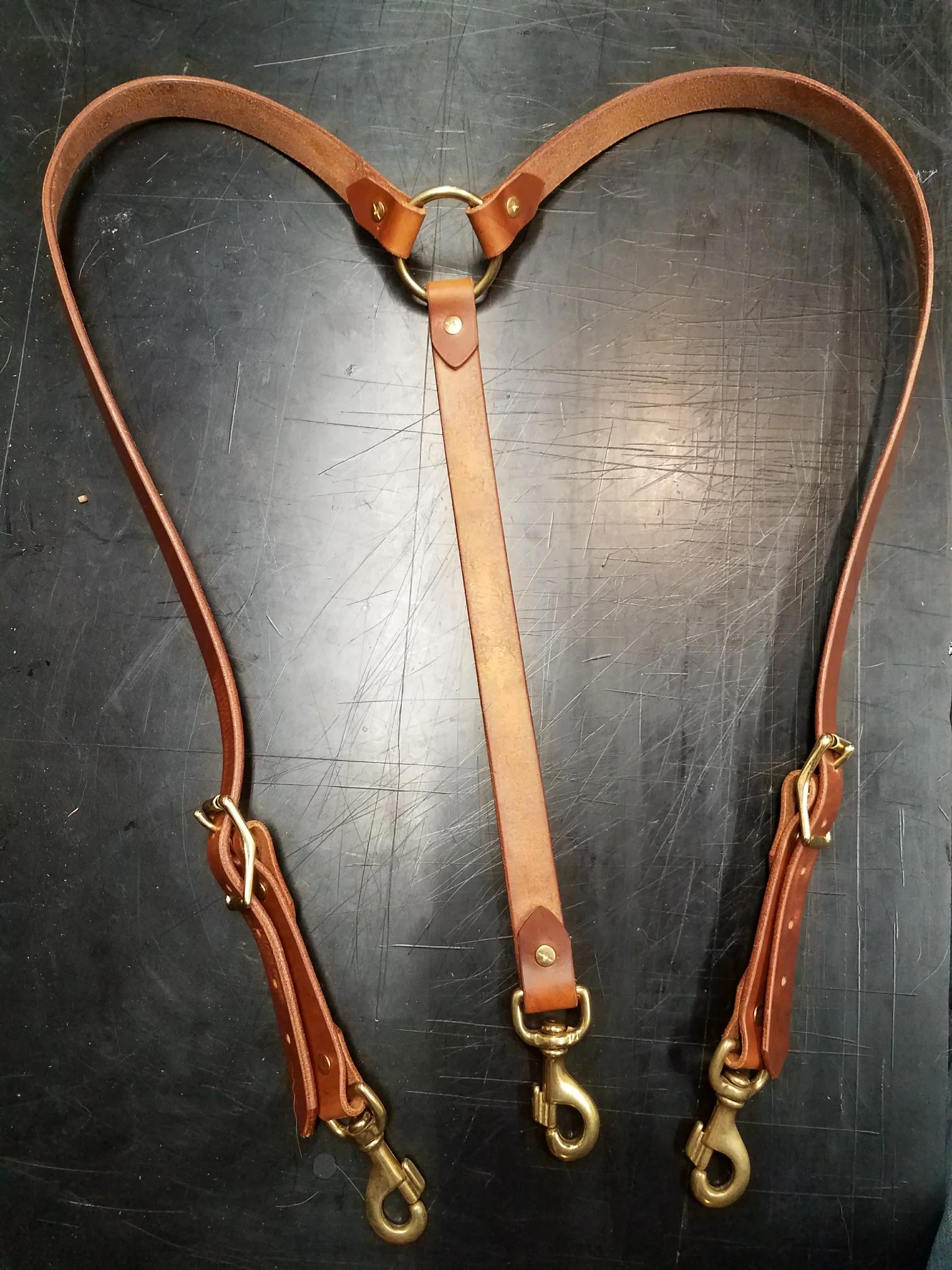 CUSTOM LEATHER SUSPENDERS: MADE TO ORDER: HEAVY DUTY: MADE IN THE USA