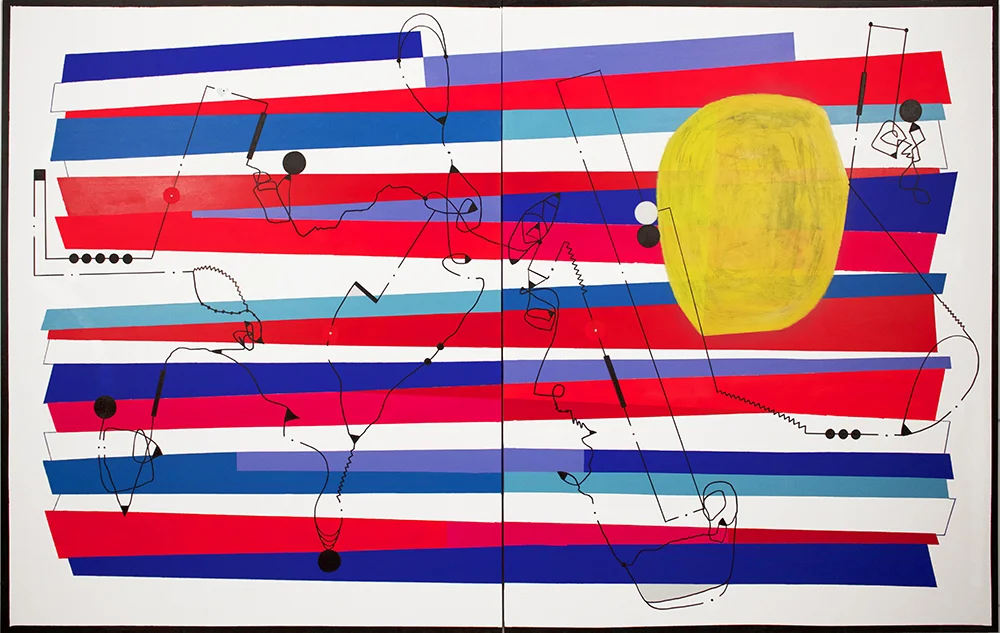 2017 "CHAOS IN THE HOUSE 9" 60x96" Acrylic on canvas