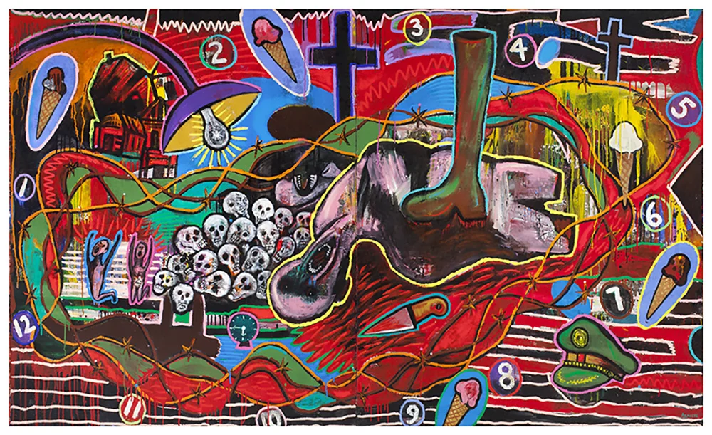 1987 “ICE CREAM FOR THE DEAD” 72 x 120” acrylic on canvas