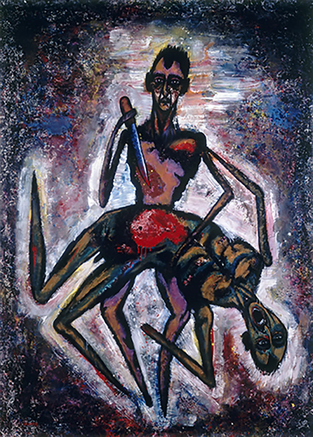 1987 “DOUBLE SELF PORTRAIT/AGGRESSOR-VICTIM” 106 x 76, acrylic on canvas