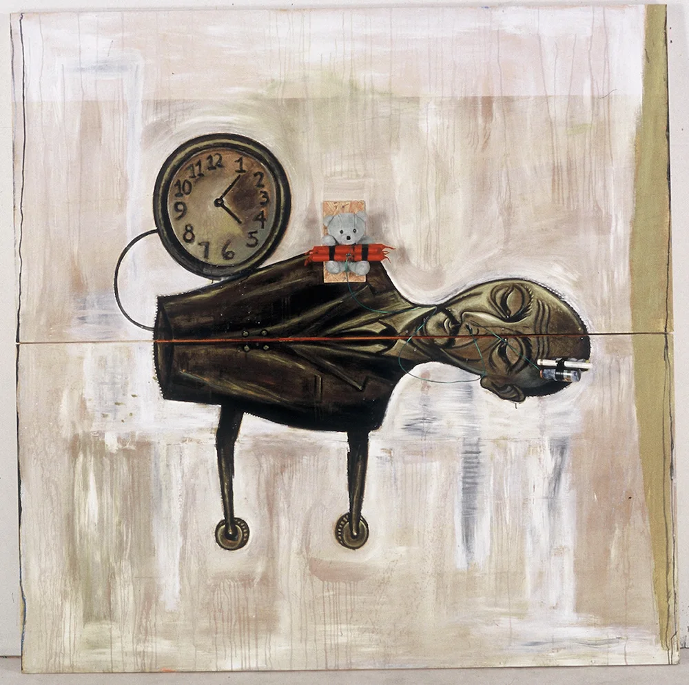 1997 “SELF EXPLOSIVE” 96 x 96” mixed media on wood