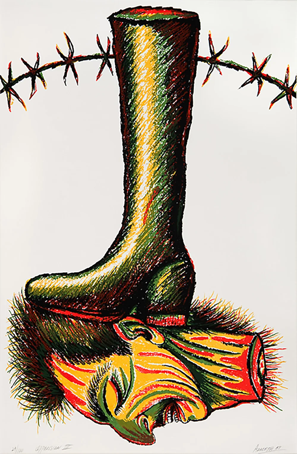 1987 “OPPRESSION III” 35 x 23” silkscreen
