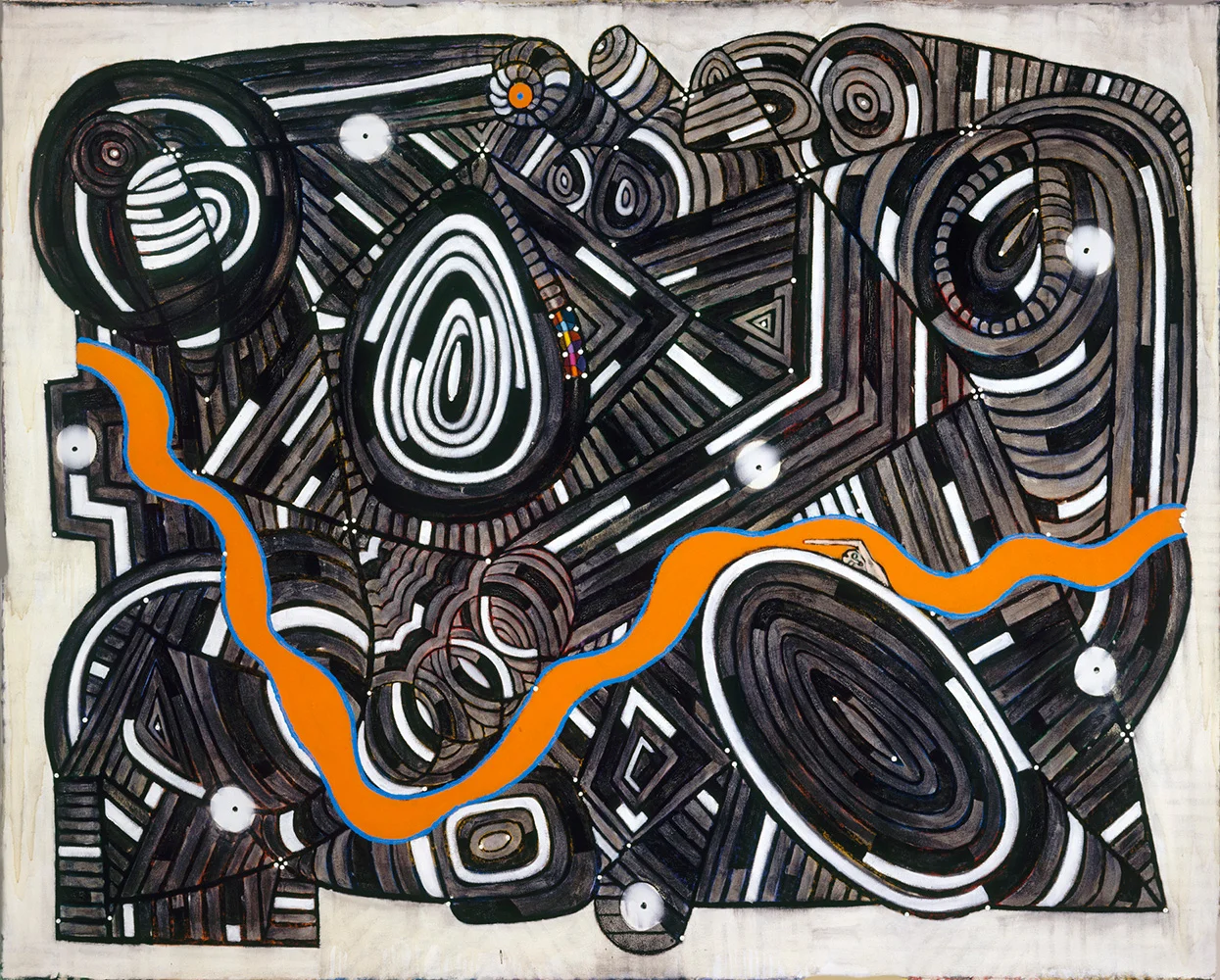 2004 “THE SWIMMER” 76 X 95” mixed media on canvas