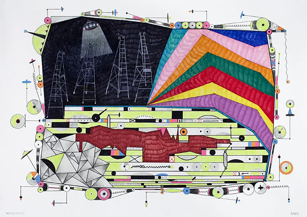 2012 “LOUISIANA LANDSCAPE” 30 x 42” acrylic, permanent ink/paper