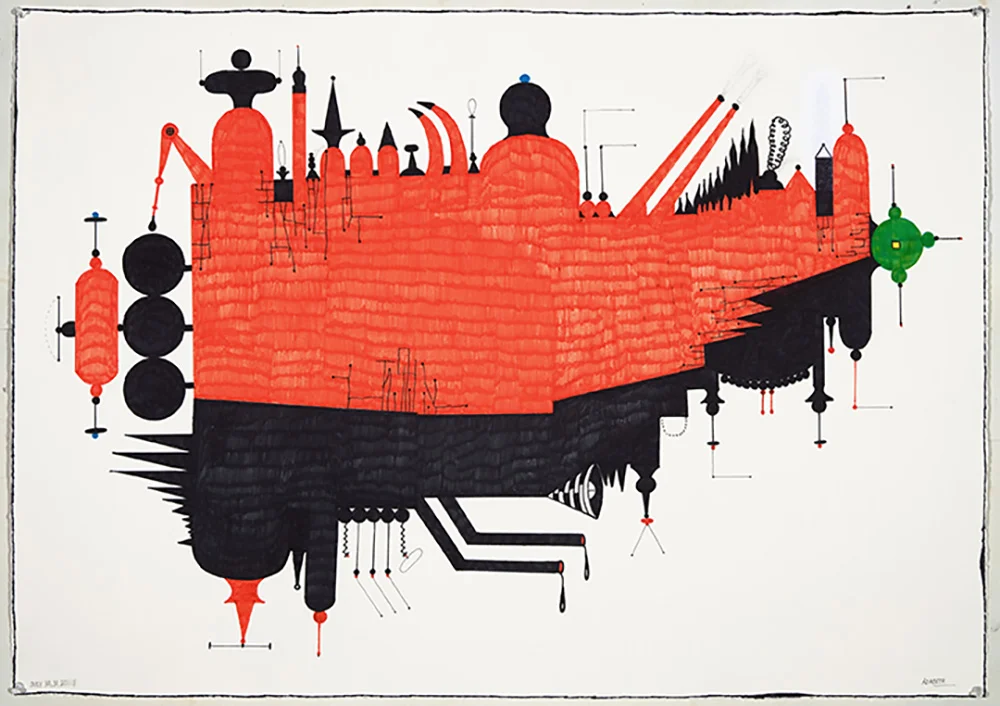 2011 “SHIFTING STATES-IRAQ 2” 30 x 42” permanent ink/paper
