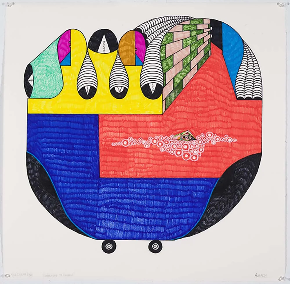 2009 “SWIMMING TO HAVANA III” 30 x 30 markers/paper