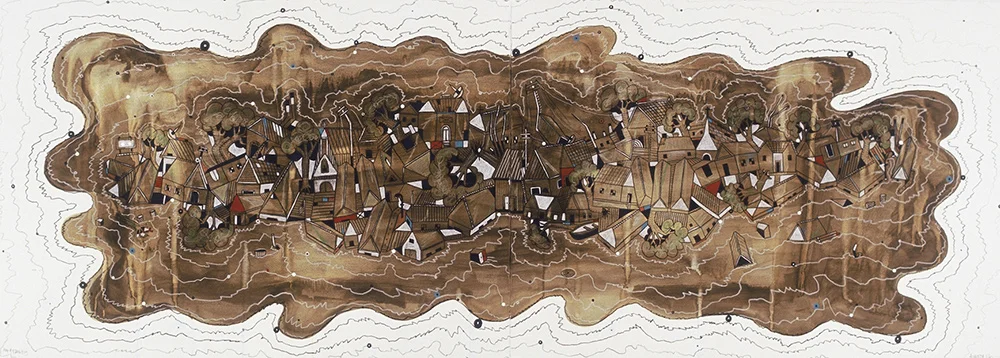 2006 “N.O. FLOOD” 30 X 83” acrylic, pencil/paper