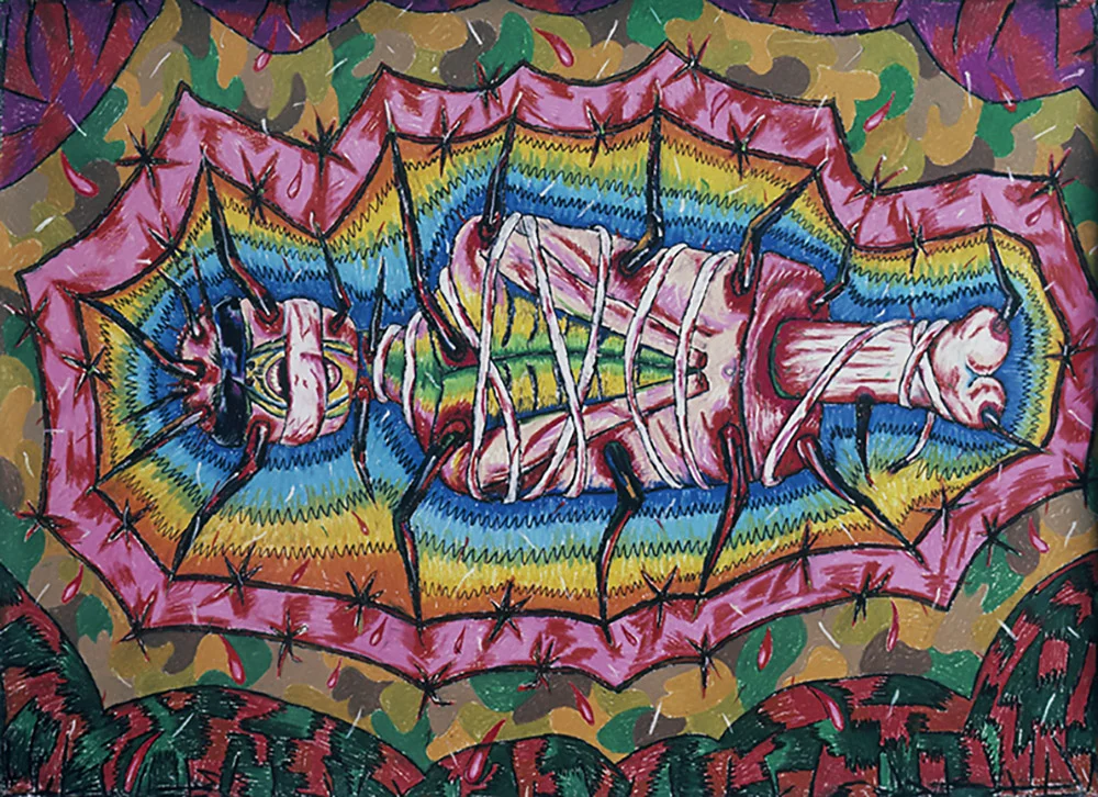 1984 “LATIN AMERICAN LANDSCAPE” 42 x 60” oil stick/paper