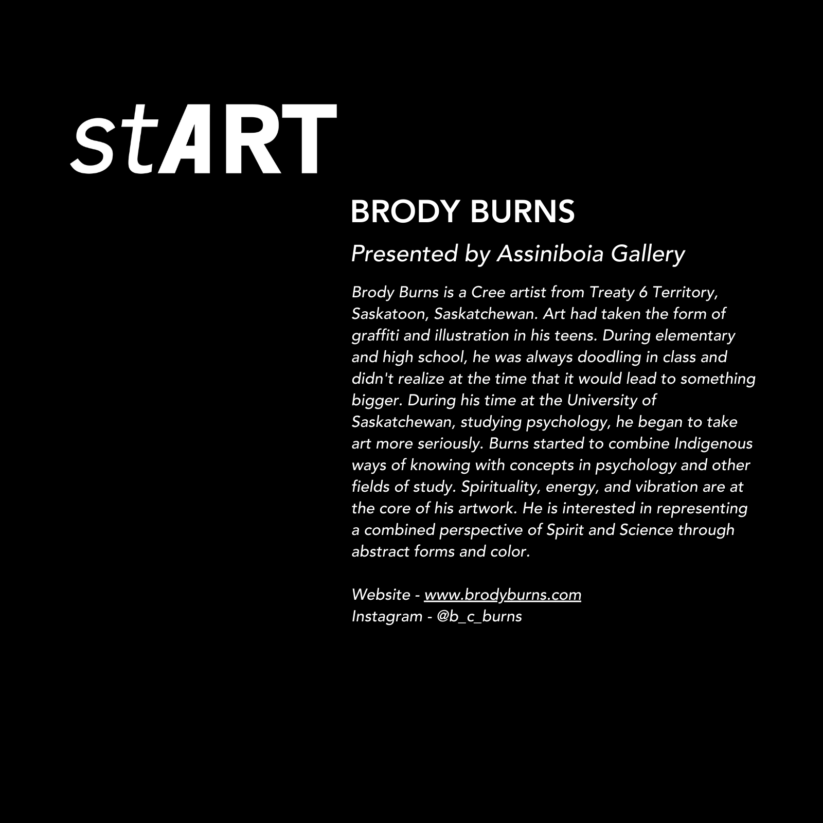 stART: Brody Burns, presented by Assiniboia Gallery