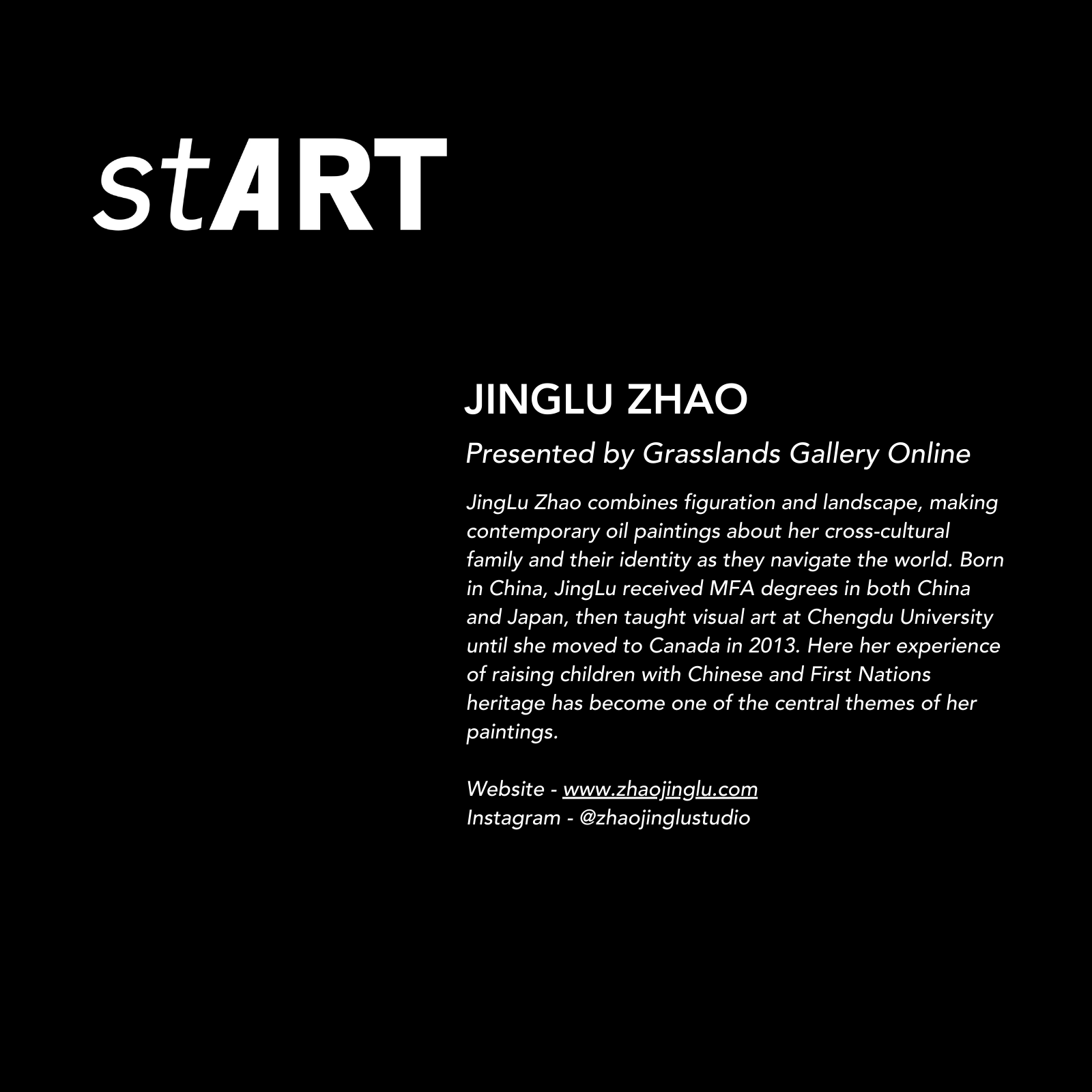 stART: JingLu Zhao, presented by Grasslands Gallery Online