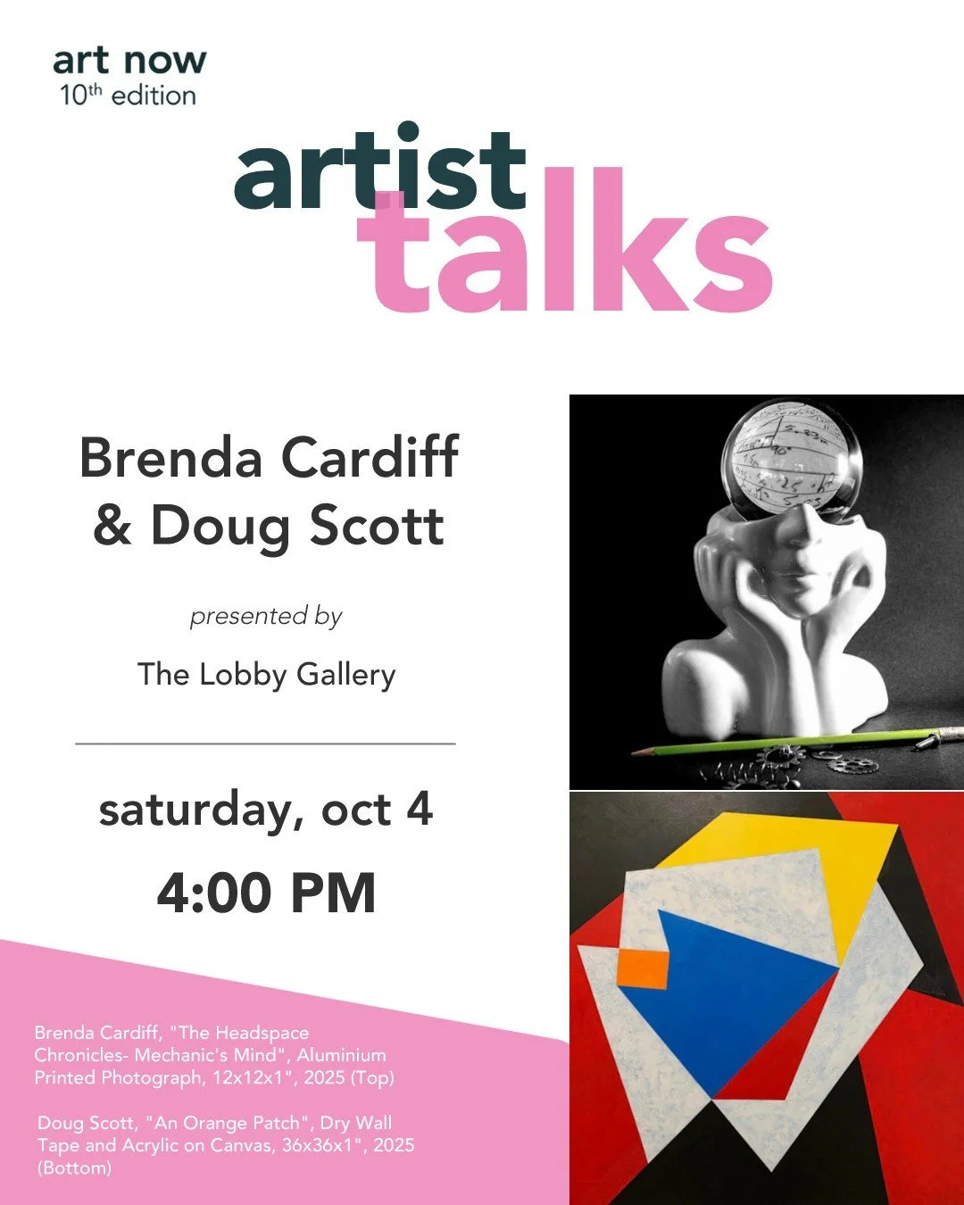 Artist Talk with Brenda Cardiff &amp; Doug Scott, ⁠
4:00 pm - presented by The Lobby Gallery⁠
⁠
Brenda Cardiff is a rural Saskatchewan photographer. She captures the beauty in decay, the quiet dignity of old structures, and shares their forgotten sto