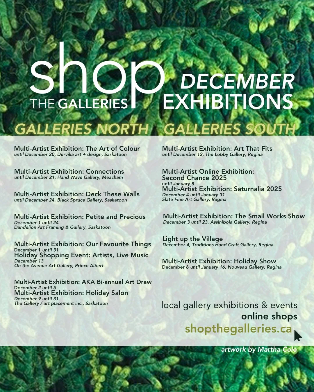 With so many events and exhibitions happening, our member galleries have just what you are looking for. 

View all the latest gallery exhibitions, events, listings and online shops at www.shopthegalleries.ca.

Shop local. Shop original.⁠
⁠
#ShopLocal