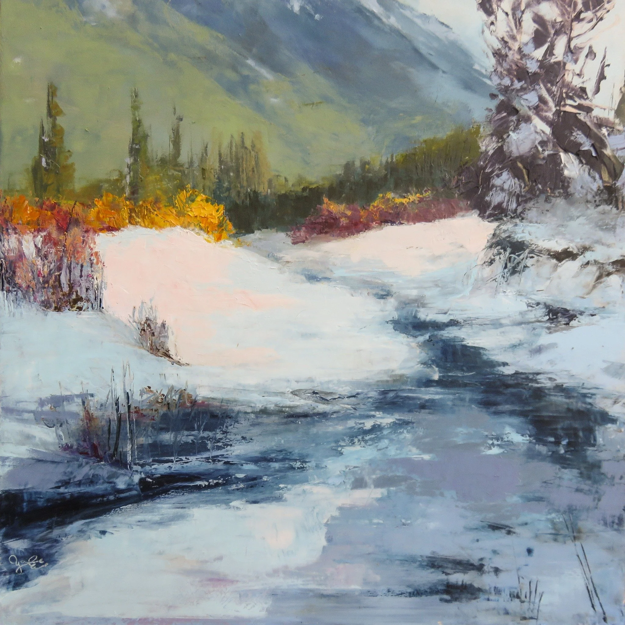 Happy first day of Winter! ❄

The shortest day of the year, solstice, brings the return of more sunlight every day. It only gets brighter from here!

Artwork shown: 
Yanina Eberhard, &ldquo;Sunlit Creek&rdquo;, oil and cold wax on wood, 16x16&rdquo;,
