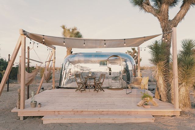 excited to officially share our newly restored 1959 &lsquo;kind of blue&rsquo; airstream! 
recently featured in @dwellmagazine it houses brass issac sconces by @schoolhouse, local ceramics@bkbceramics, king mattress@Casper &amp; penguin II cooling sy