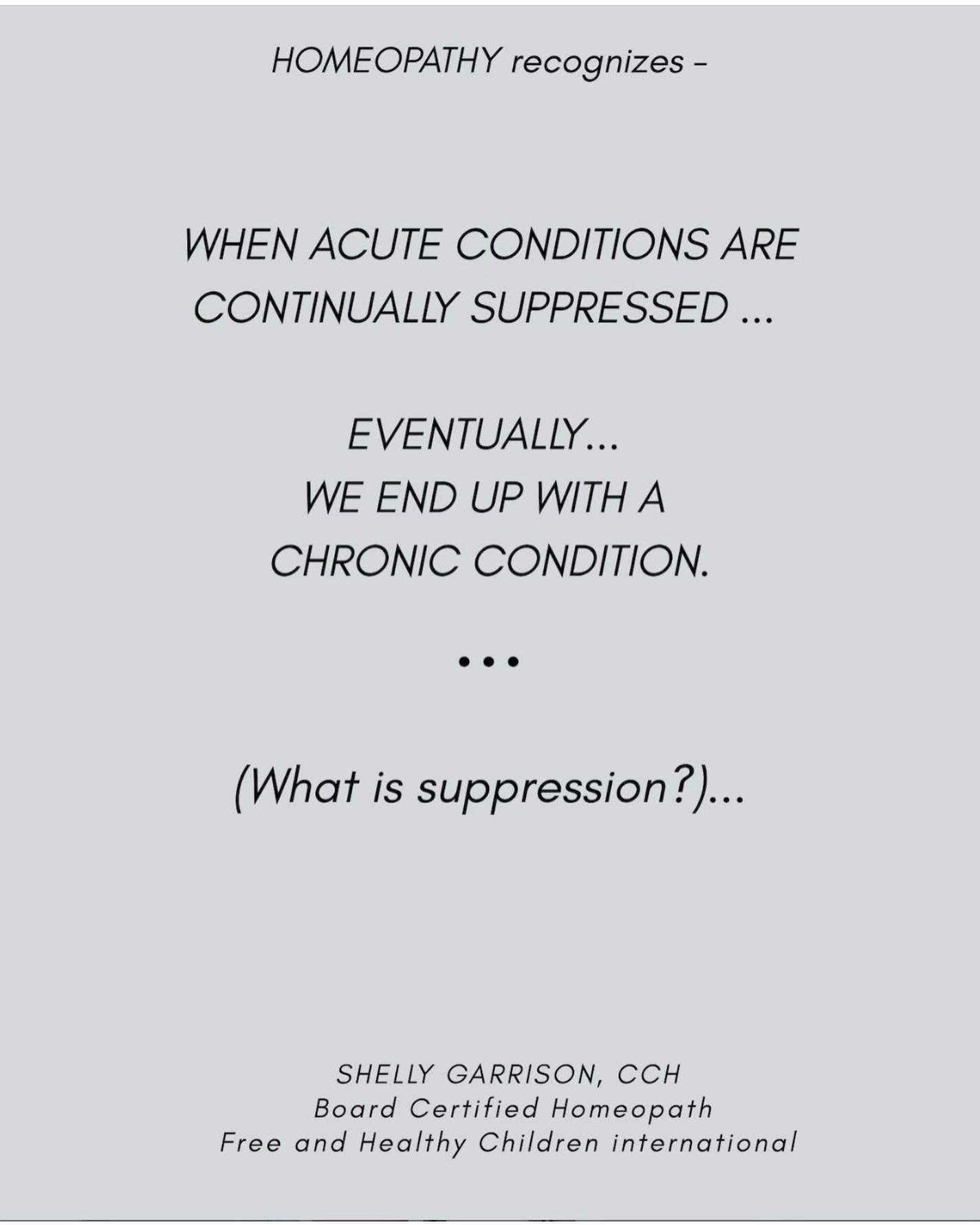 .

One example is the treatment of SKIN symptoms with topical steroids that later on down the road the child develops LUNG symptoms (asthma, respiratory weaknesses, etc). 

. 

The skin symptoms were temporarily (superficially) 'treated' allowing som