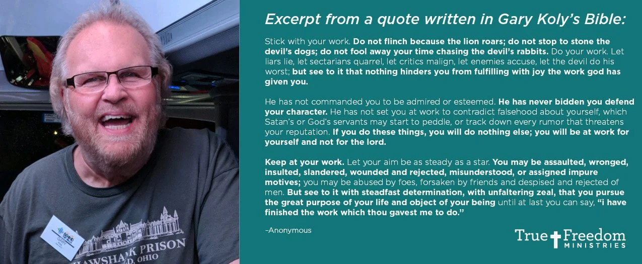 Quote from Gary Koly's Bible