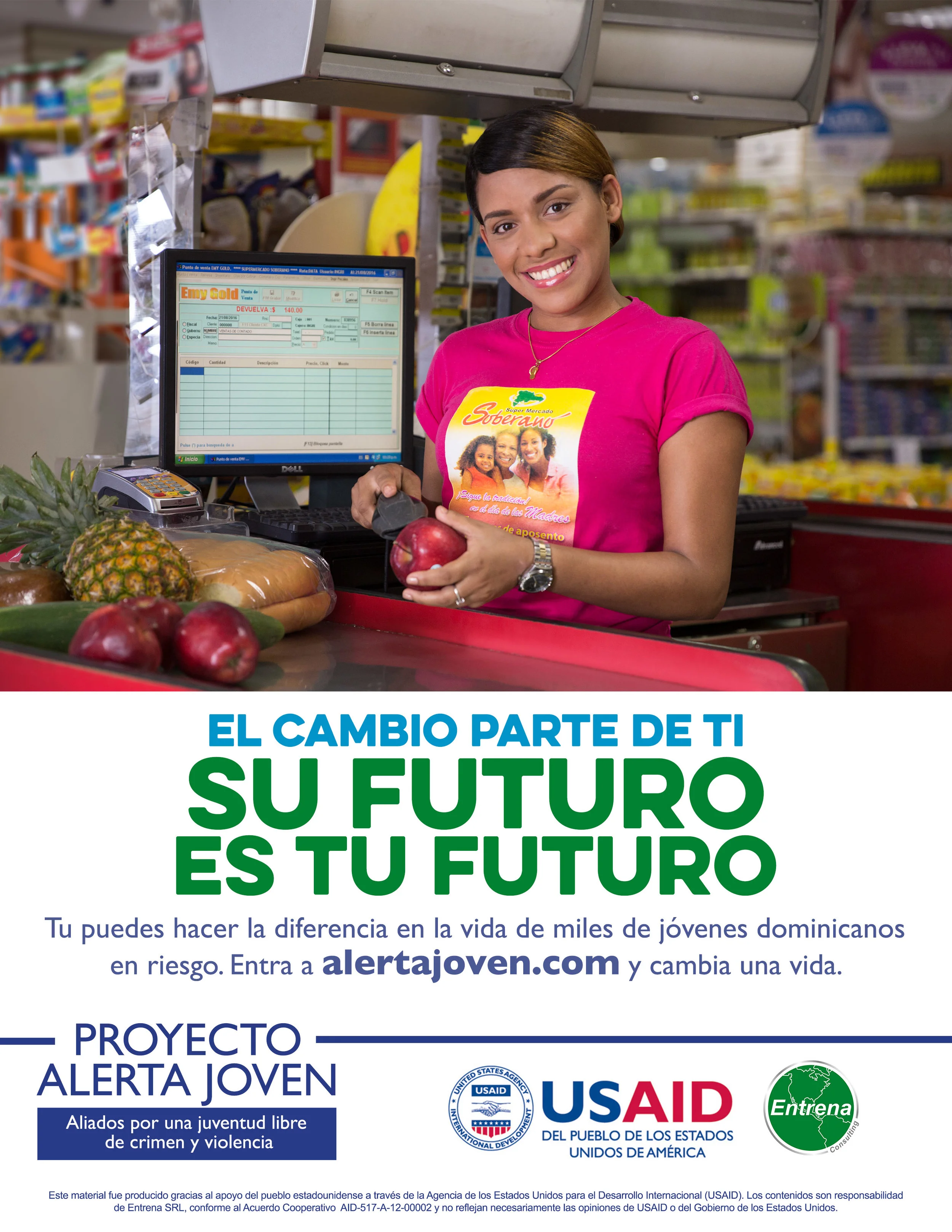 "Supermarket clerk" Success Story Print Ad