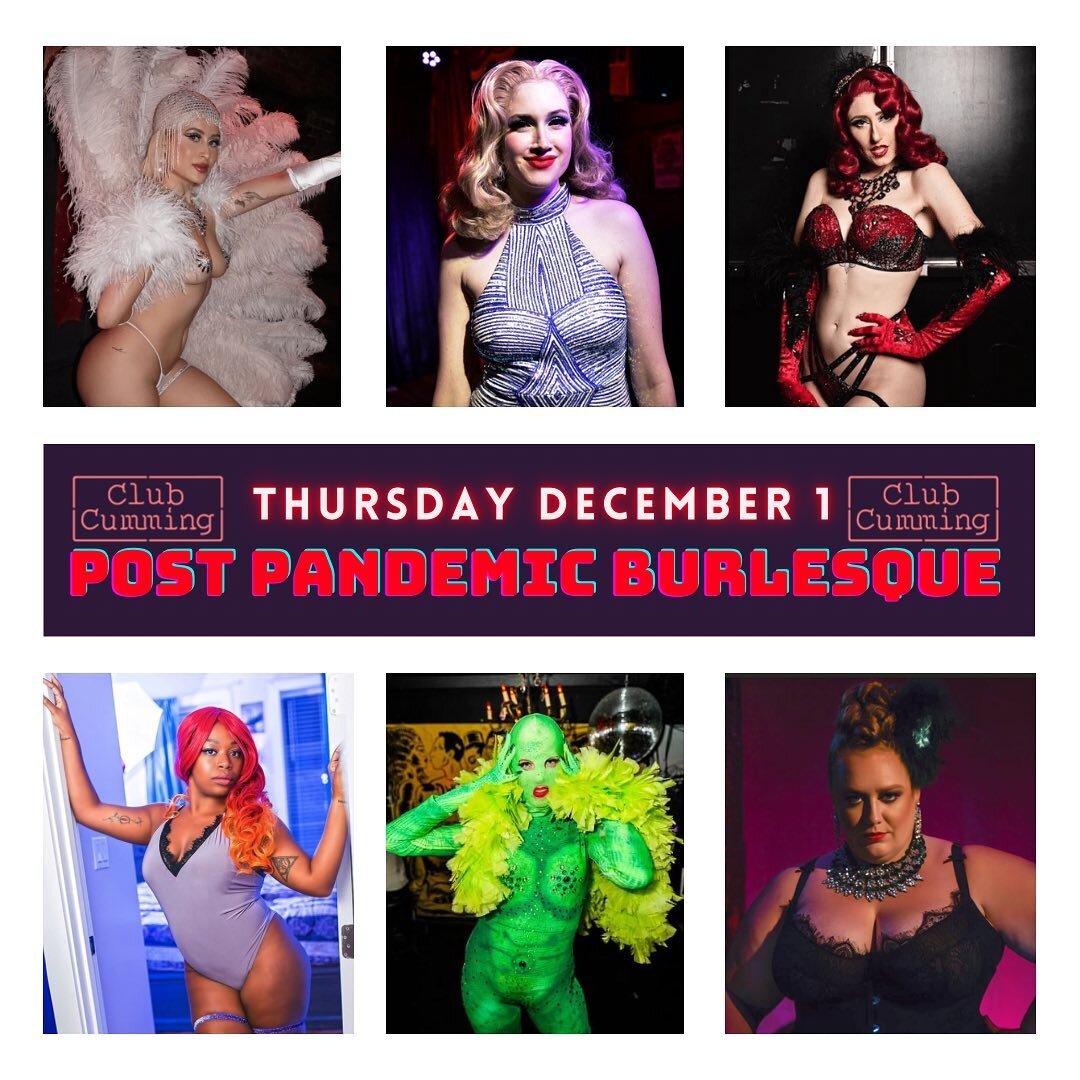 Tonight&rsquo;s burlesque show lineup. We start at 7:30. Reserve a seat online at Pandemicburlesque.com or pay at the door for standing room tickets