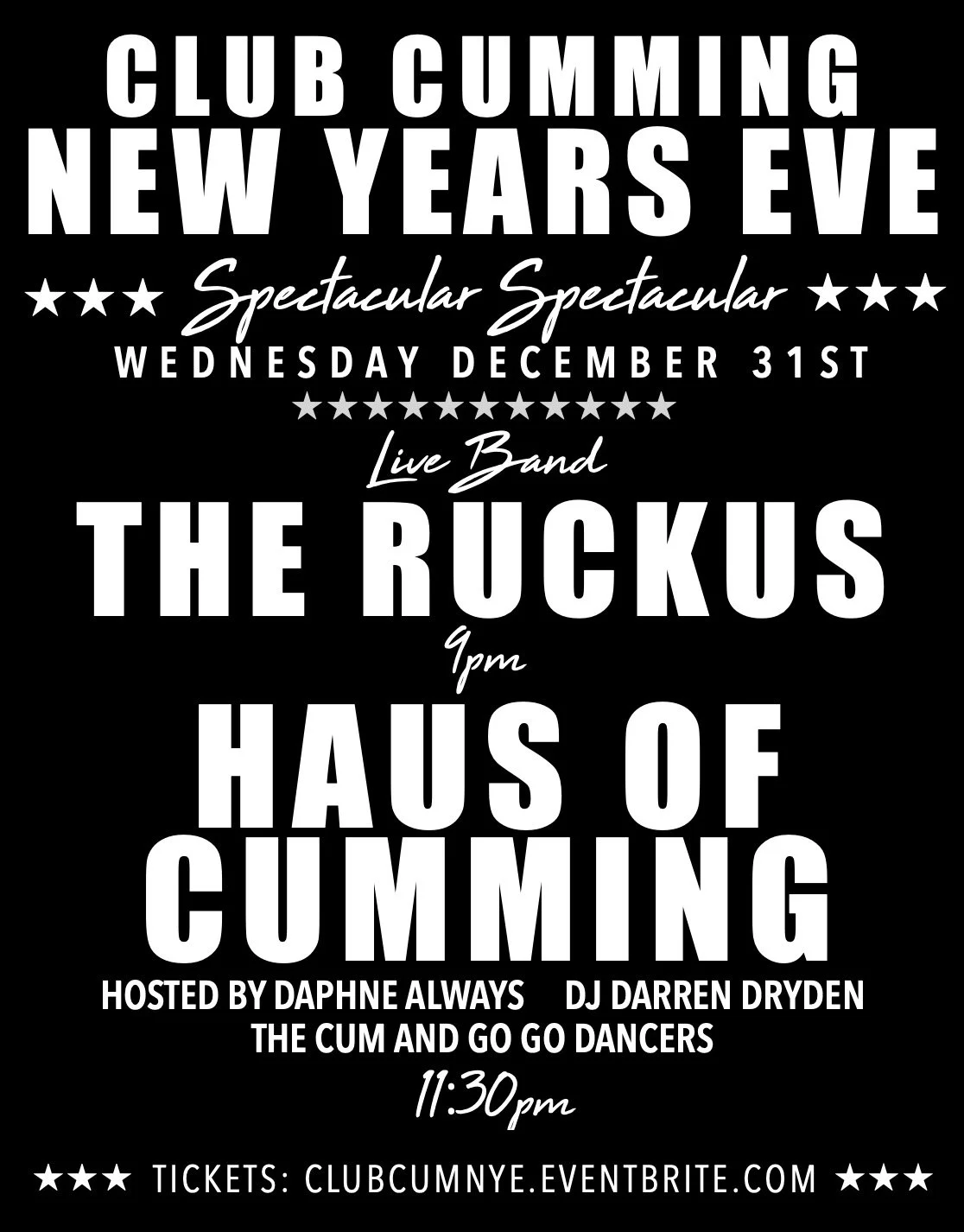 Club Cumming NYE Spectacular!