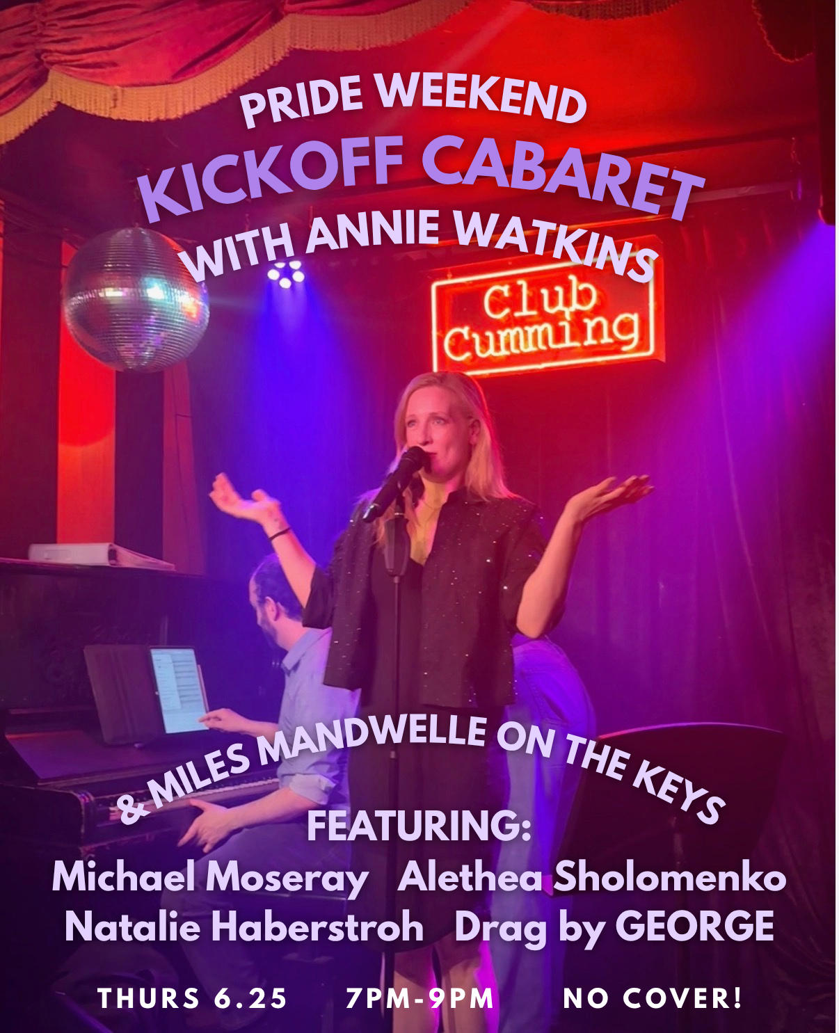 Pride Weeken Kickoff Cabaret! with Annie Watkins