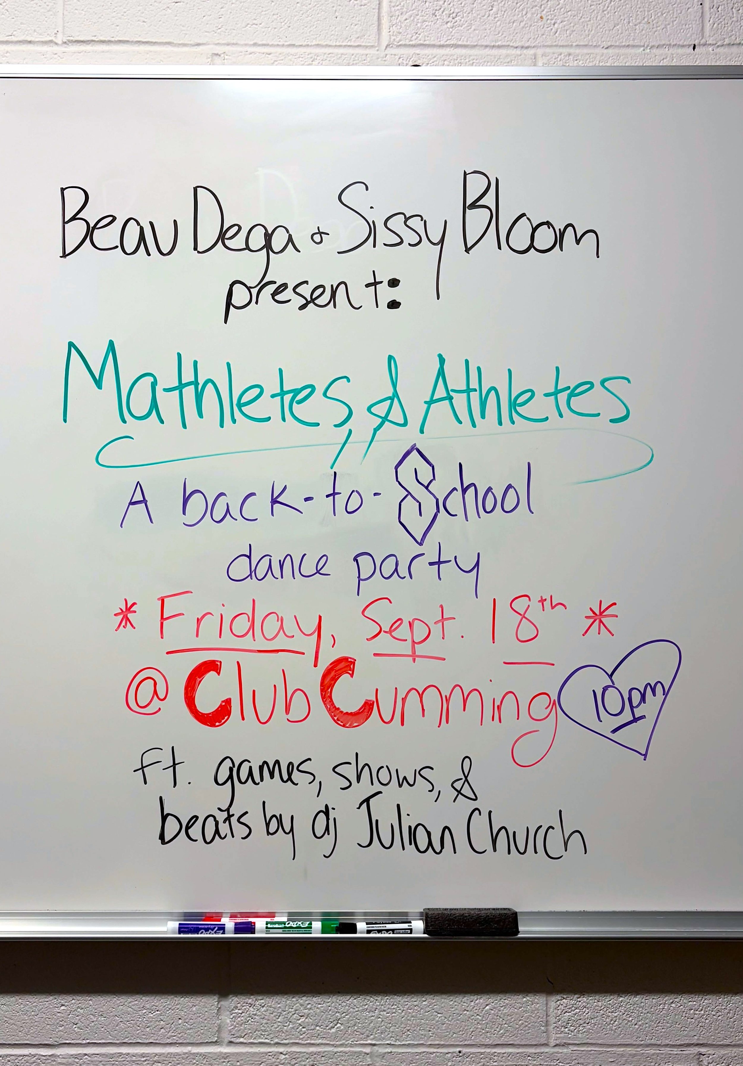 Mathlete's &amp; Athletes: A Back to School Dance Party