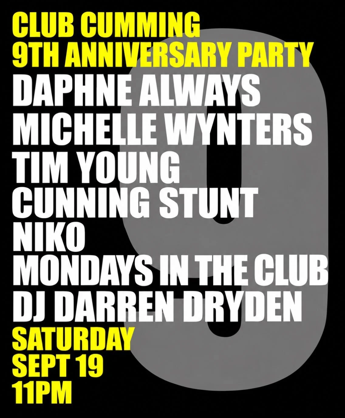 Haus of CUMMING: 9 Year Anniversary Party!