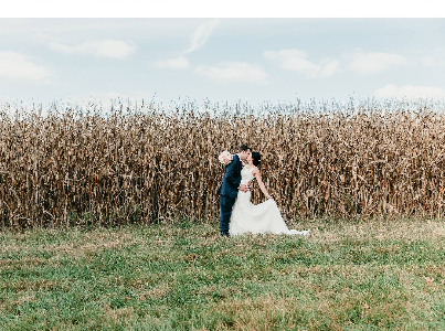 Next to the front corn field.