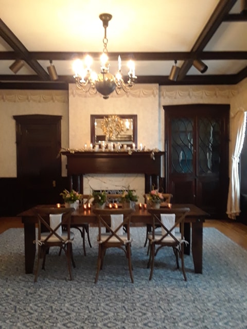 The dining room.