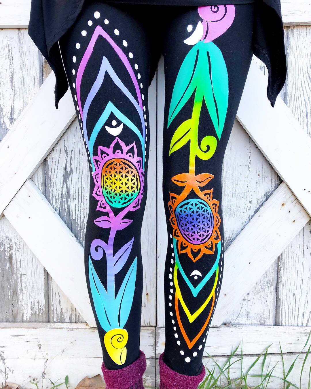 Flower of life leggings by Erika Wynn