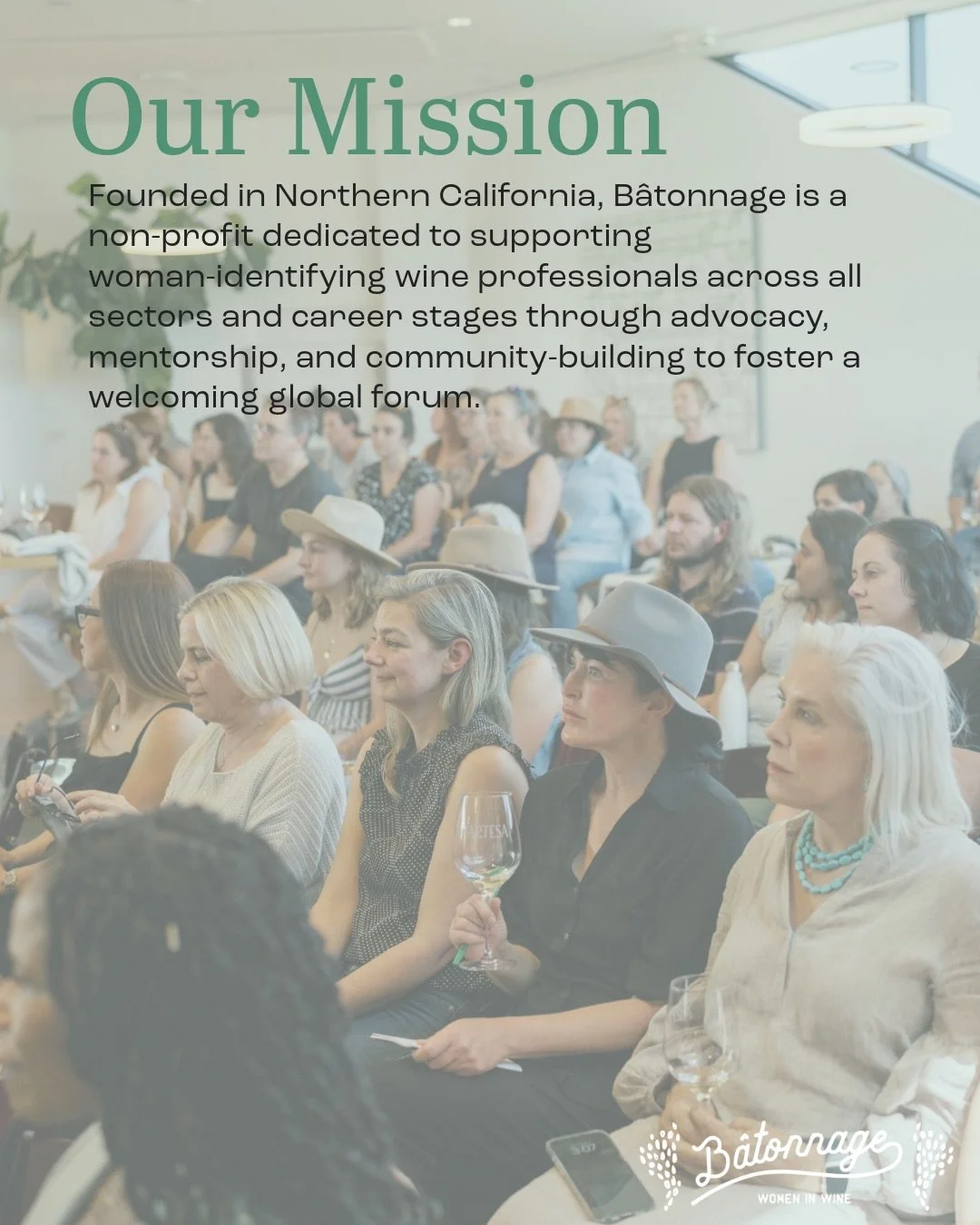 Our mission has always been about more than just wine, it&rsquo;s about the people behind it. 

We&rsquo;ve refined our core pillars to better serve this incredible community of woman-identifying professionals.

Swipe to see how we&rsquo;re defining 