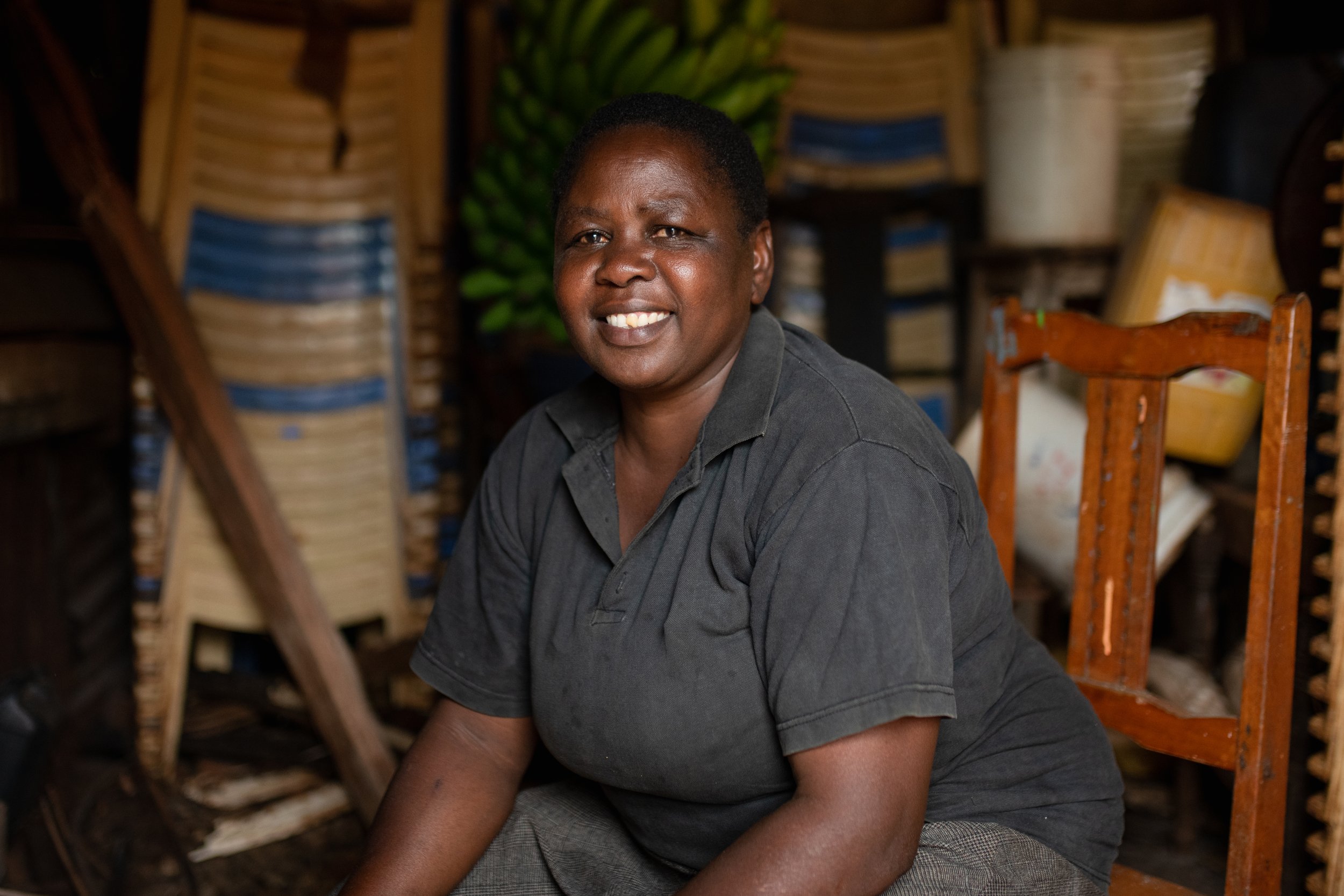 Leah prepares rice pilau in her kitchen in Kebabe, Kisii, Kenya