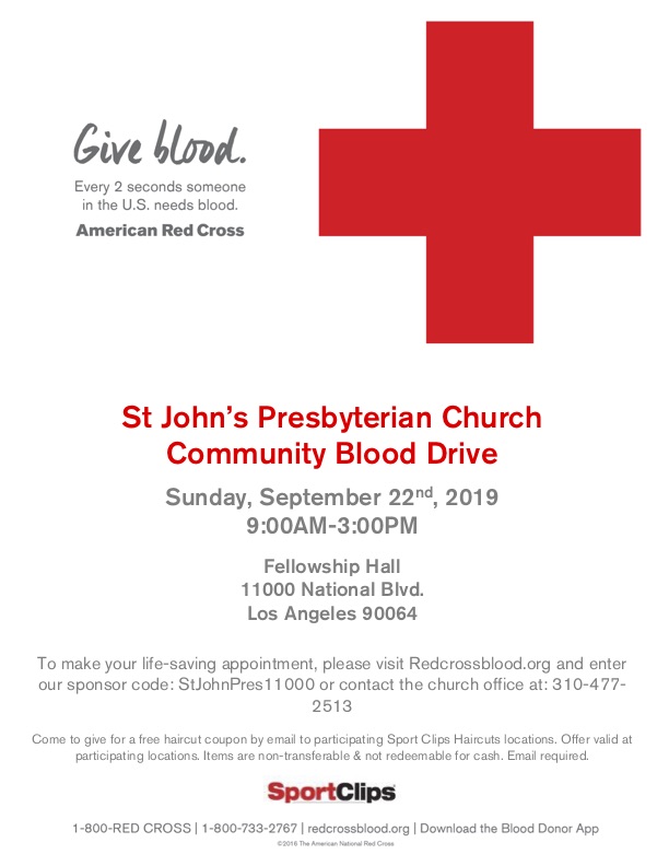 Community Blood Drive: St. John's Presbyterian Church