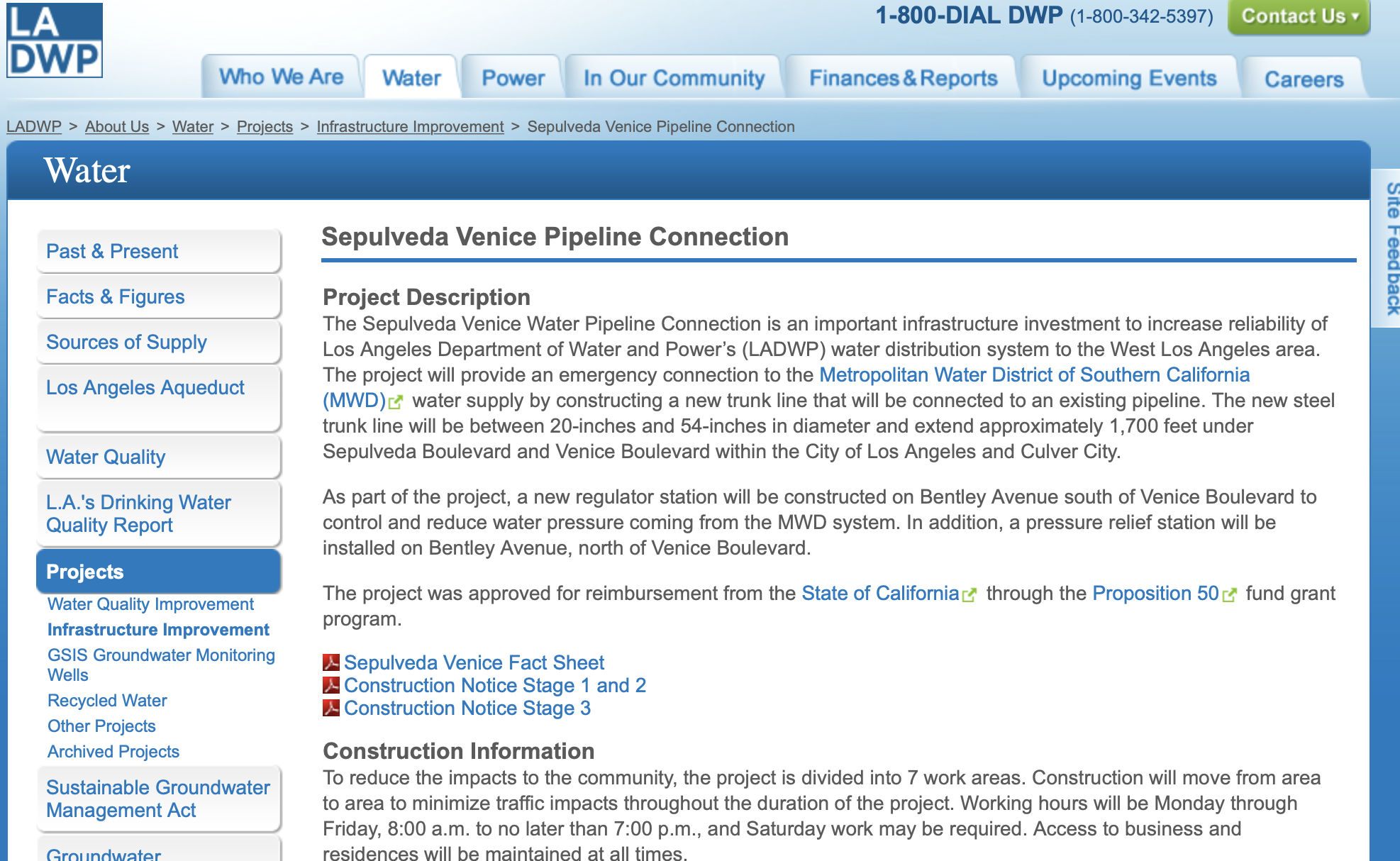 LADWP construction update: Sepulveda-Venice project