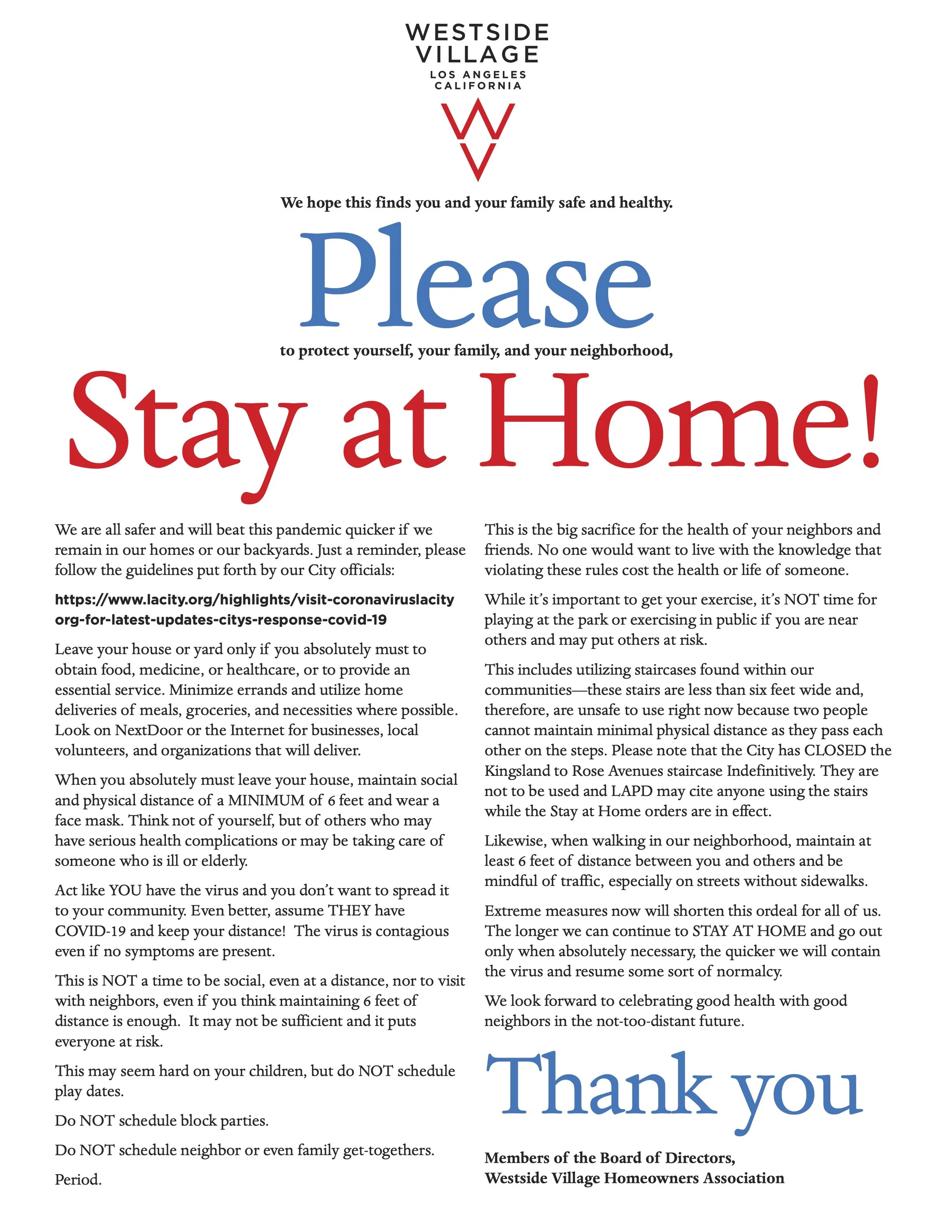 Please Stay Home!