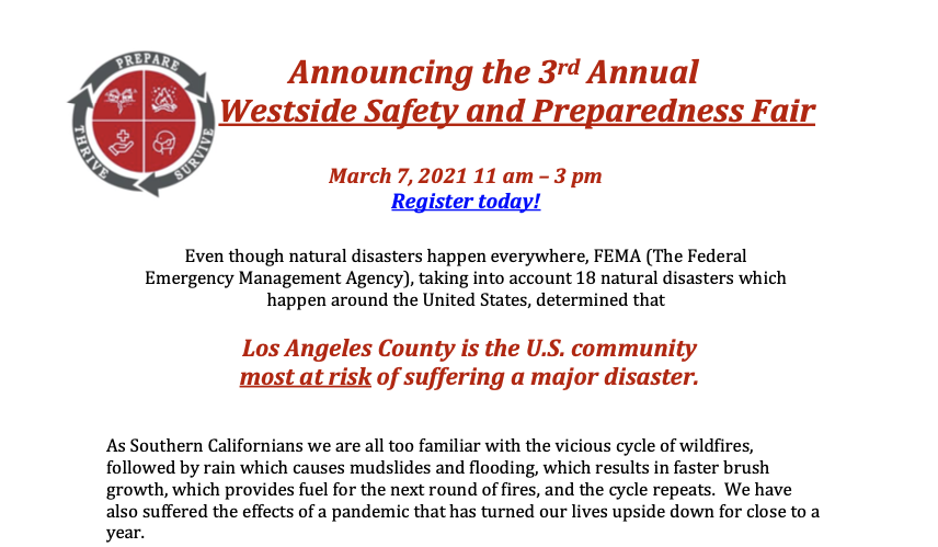 3rd Annual Westside Safety and Preparedness Fair